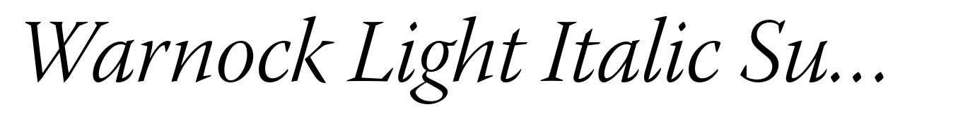 Warnock Light Italic Subhead